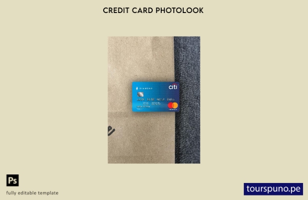listo para imprimir plantilla frontal de apariencia fotográfica de Citibank Mast